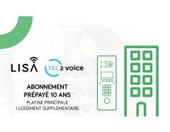 Abonnement 1 logt supplémentaire Tel2Voice/LISA Prépayé 10 ans - Pour platine principale